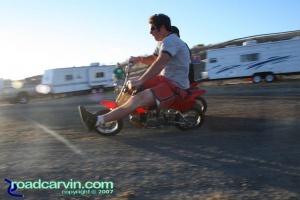 Flat out at the mini-oval
